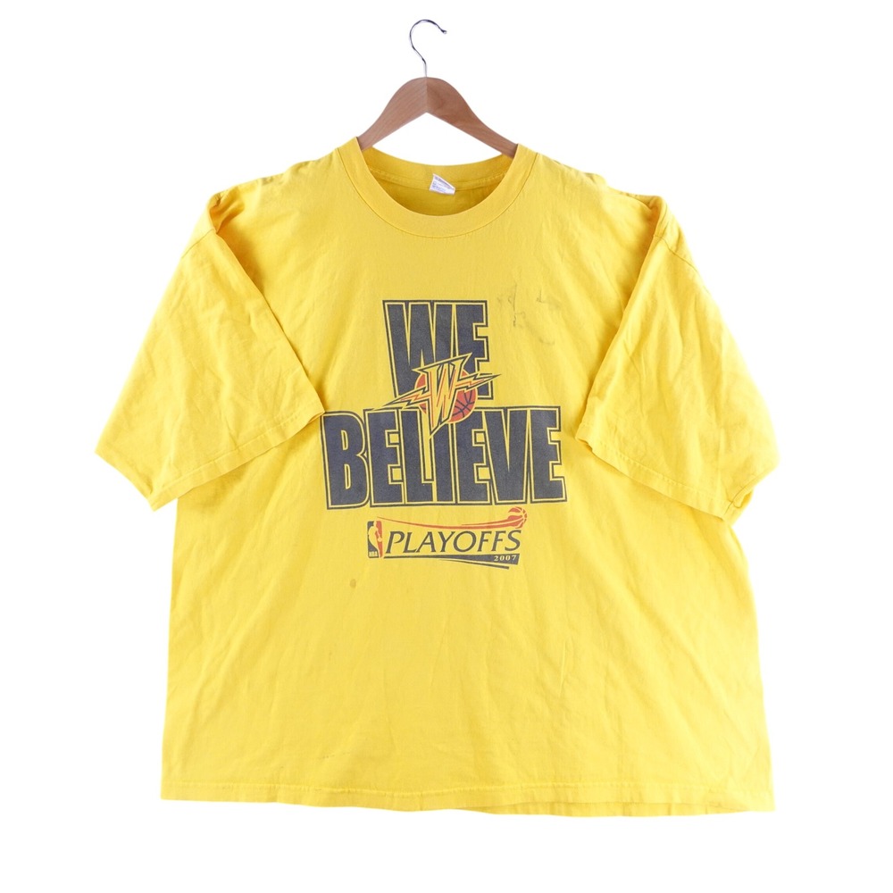 Golden‎ State Warriors We Believe NBA Playoffs 2007 T-Shirt Yellow Mens 4XL TND